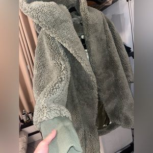 COPY - JLUXLABEL Sage Green Teddy Coat